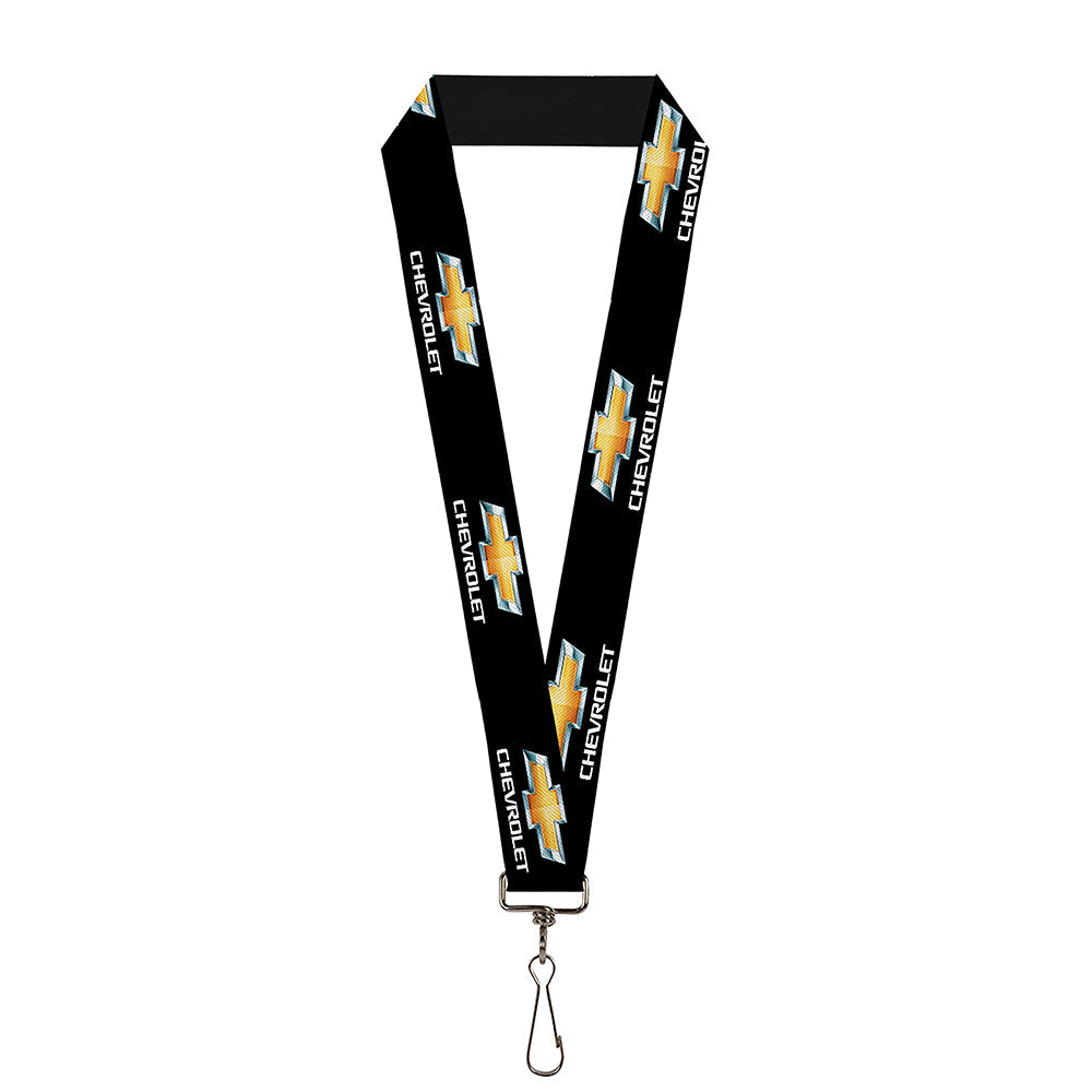 Chevrolet Bowtie Logo Black & Gold Lanyard - 1.0"