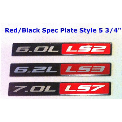 C6 2005-2013 Corvette Red/Black Spec Plate Aluminum Badges / Emblems