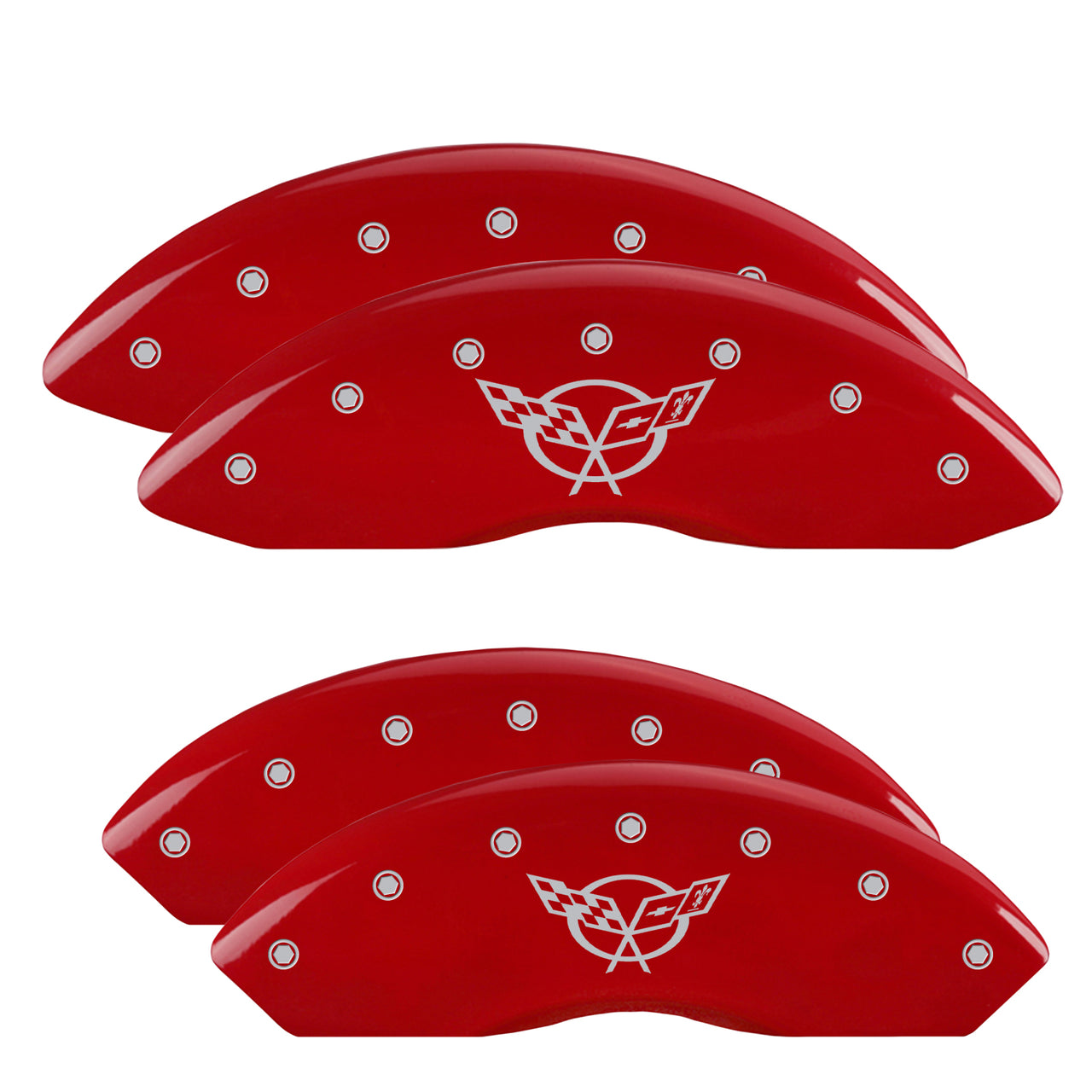 C5 Cross Flags Emblem, Red - C5 Corvette MGP Brake Caliper Covers