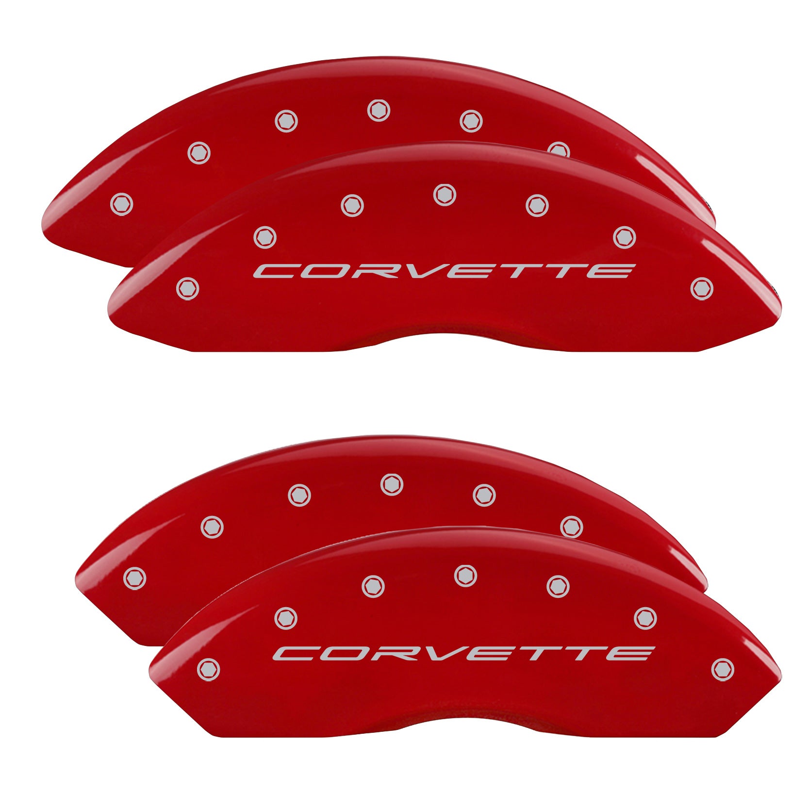 Corvette C8 Logo, Red - C8 Corvette 4-Piece MGP Brake Caliper Covers