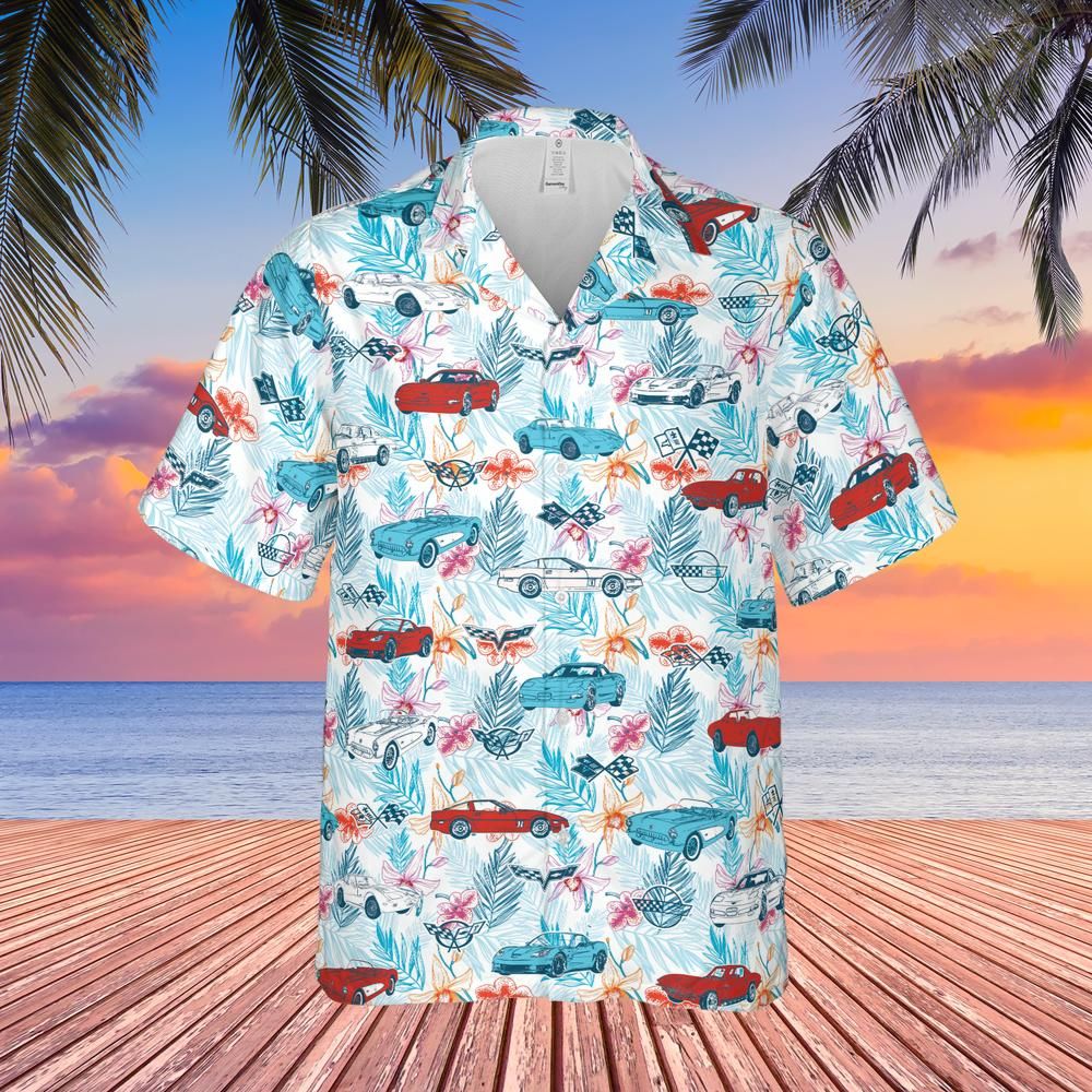 Men's Corvette Generations Multicolor Hawaiian Shirt