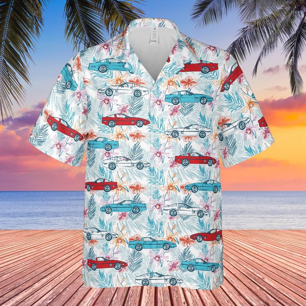 C4 Corvette Men's Red White & Blue Hawaiian Shirt