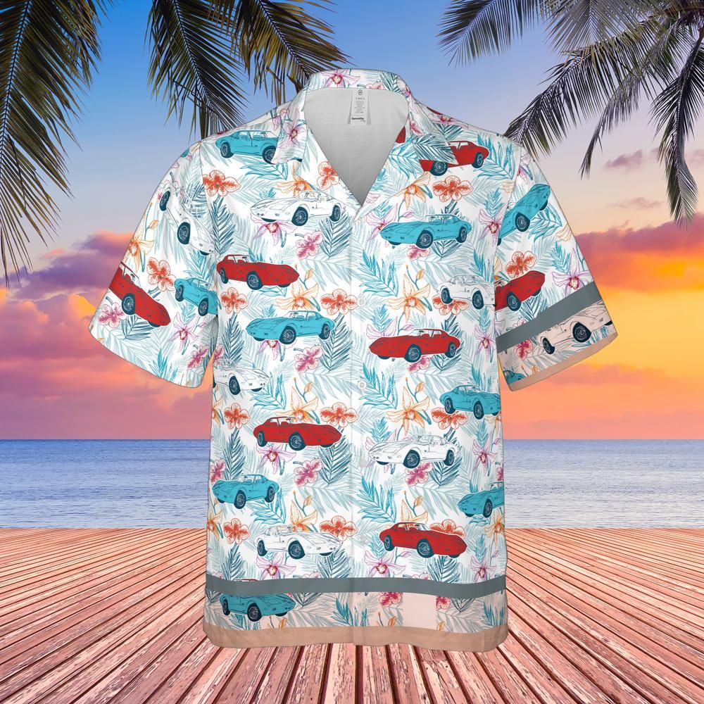 C3 Corvette Men's Red White & Blue Hawaiian Shirt
