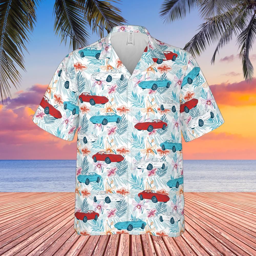 C3 Corvette Men's Red White & Blue Hawaiian Shirt