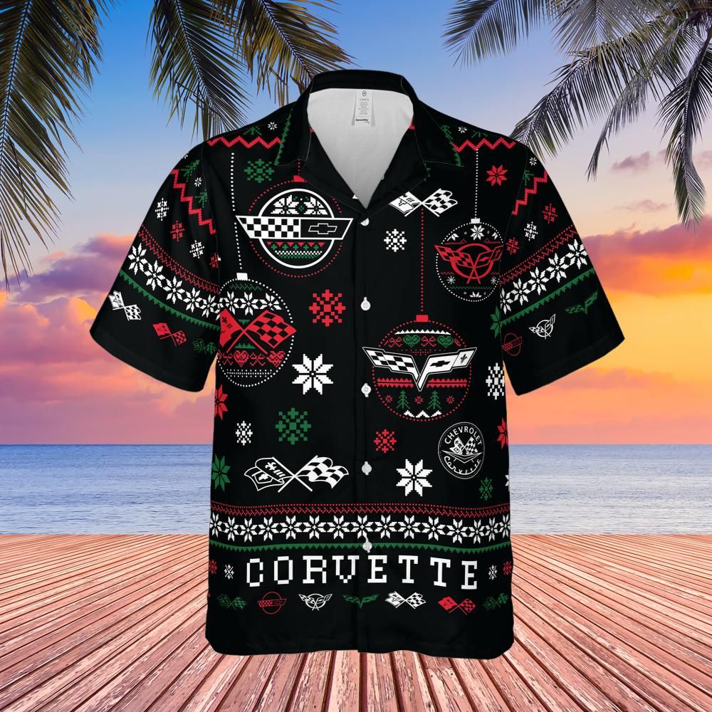 Corvette Generations Ugly Christmas Hawaiian Shirt