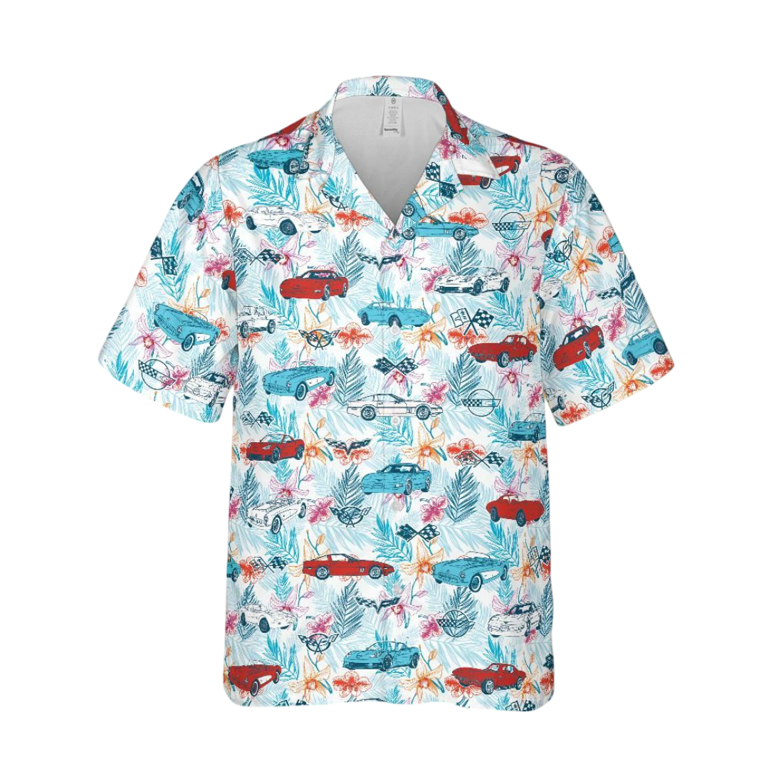 Men's Corvette Generations Multicolor Hawaiian Shirt