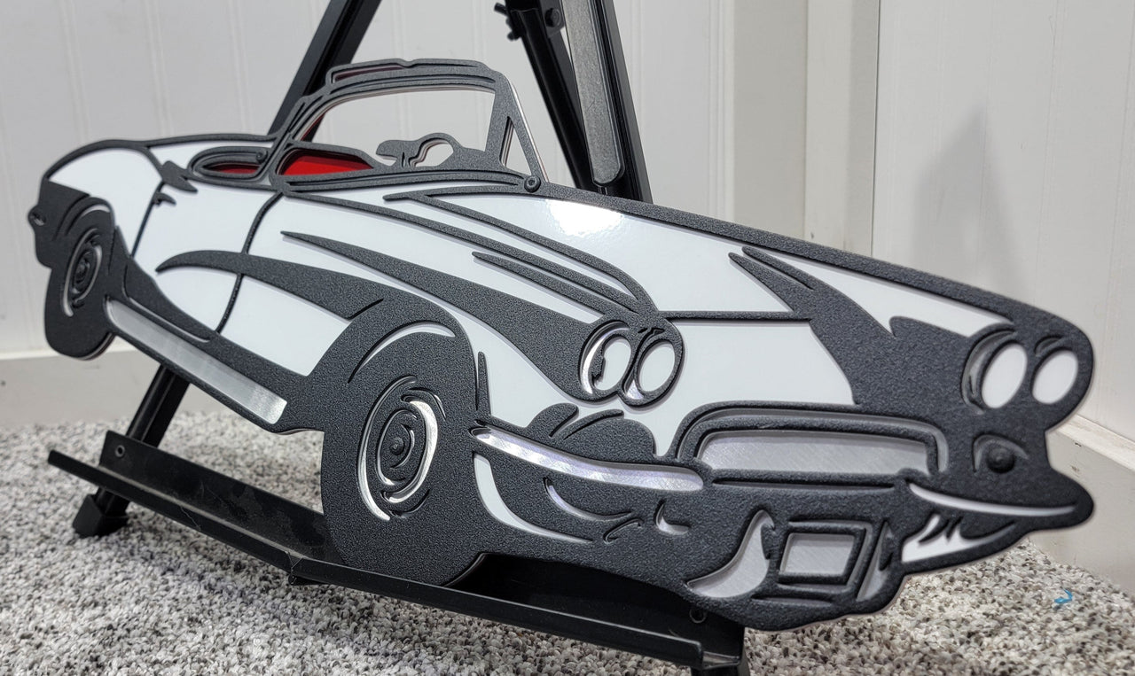 C1 1962 Convertible Corvette - Decorative 3D Metal Wall Art 18"