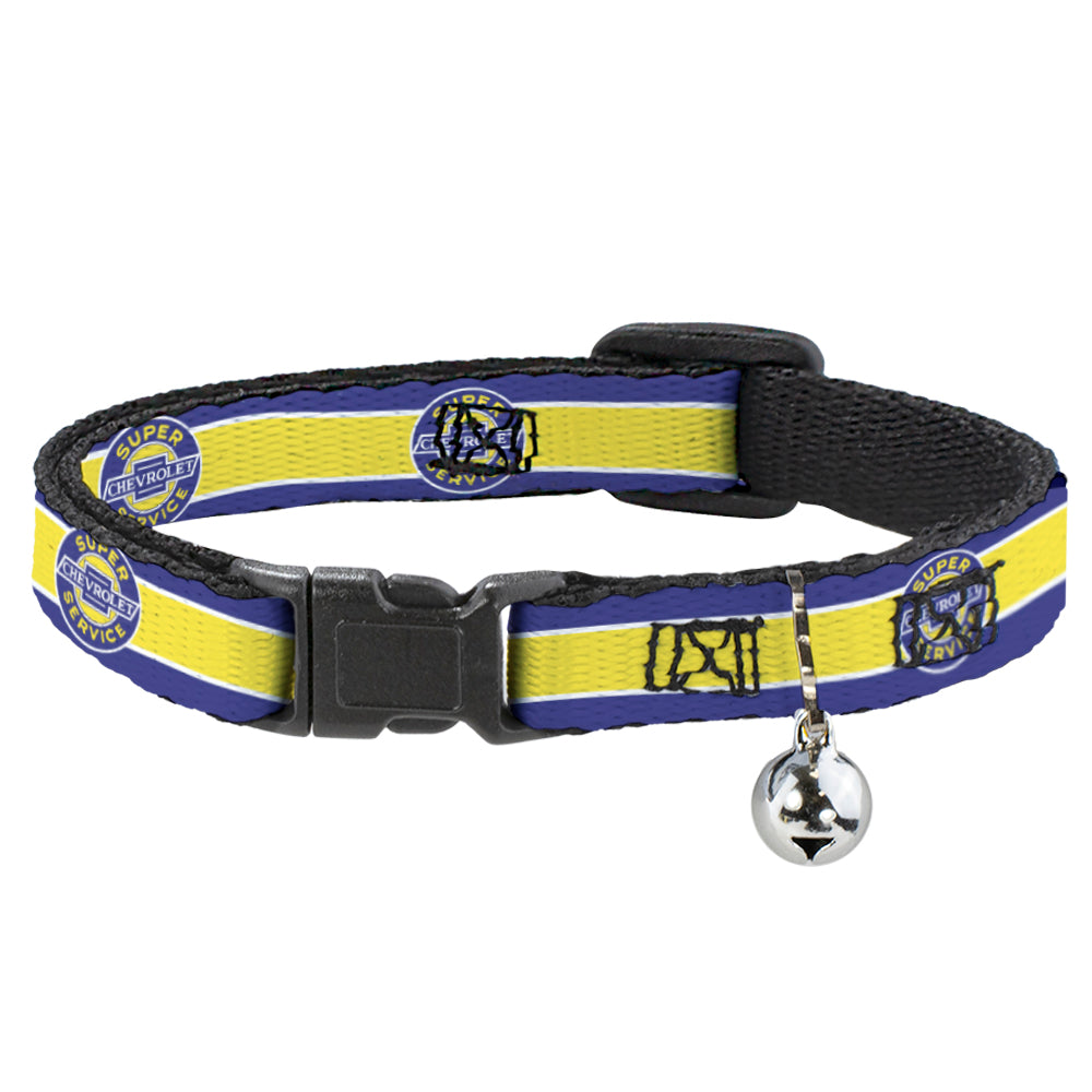 Chevrolet Super Service Logo Stripe Blue & Yellow Cat Collar Breakaway