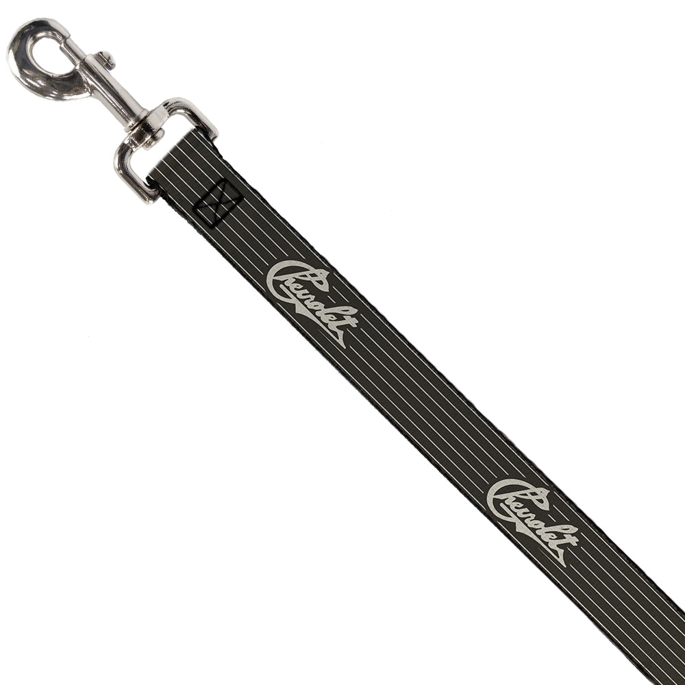 Chevrolet Heritage Script Striped Charcoal & Tan Dog Leash