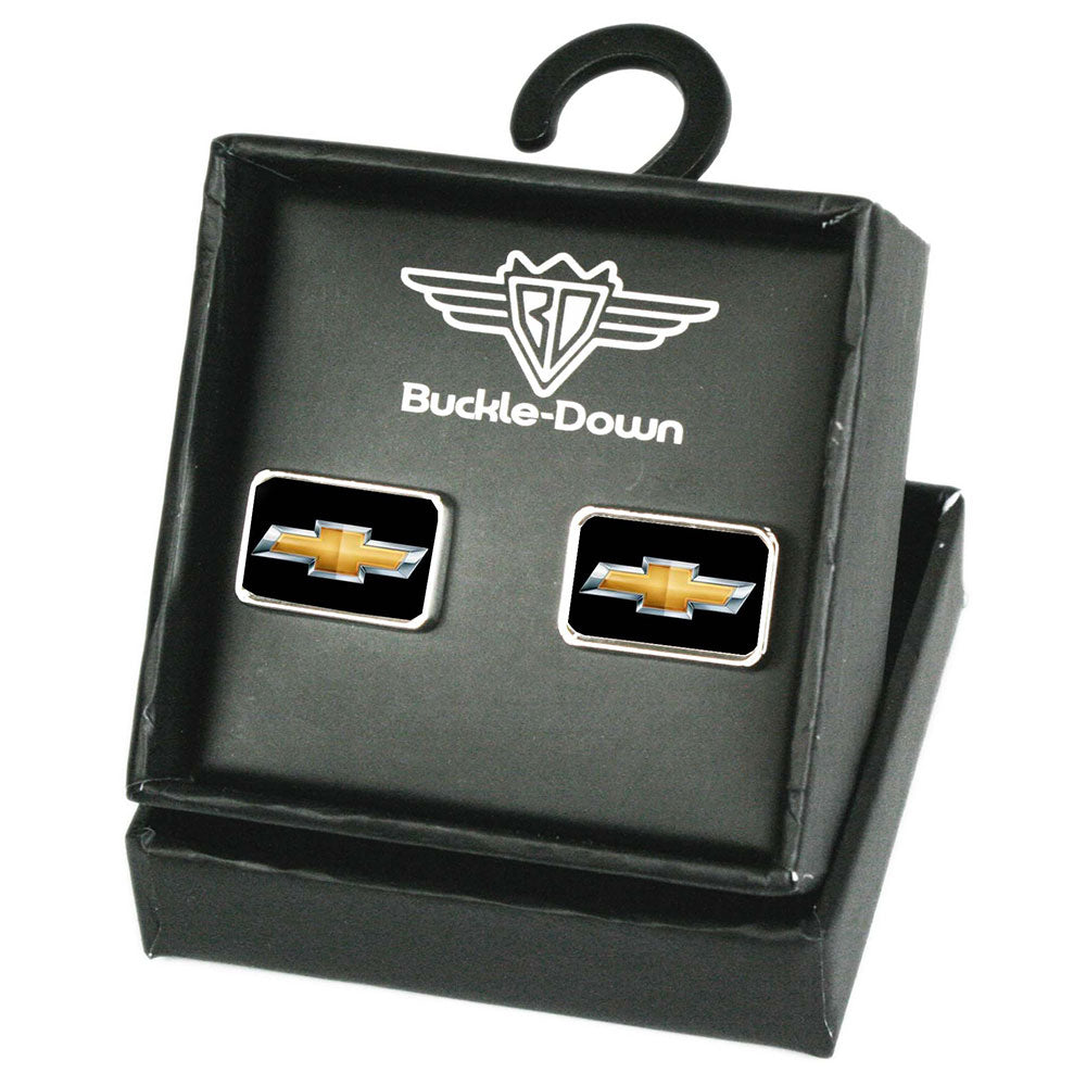 Chevrolet Bowtie FCG Logo Black Silver Gold Cufflink Set