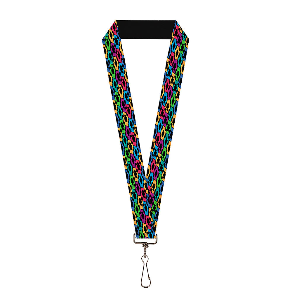 Chevy Bowties 5-Row Black & Multi Color Lanyard - 1.0"
