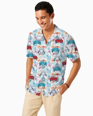 C2 Corvette Men's Red White & Blue Hawaiian Shirt