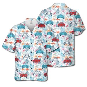 C2 Corvette Men's Red White & Blue Hawaiian Shirt