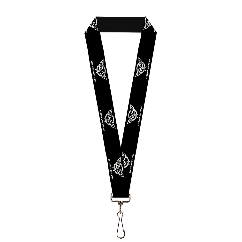 Corvette C5 Crossed Flags Logo Lanyard - 1.0"