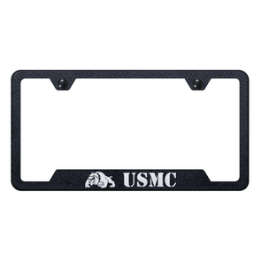 usmc-bulldog-cut-out-frame-laser-etched-rugged-black-44620-corvette-store-online