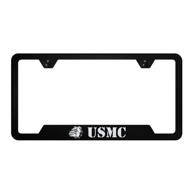 usmc-bulldog-head-cut-out-frame-laser-etched-black-44623-corvette-store-online