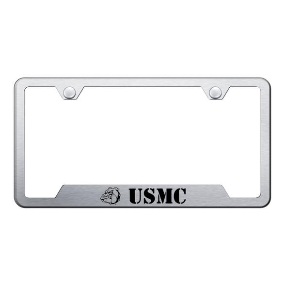 usmc-bulldog-head-cut-out-frame-laser-etched-brushed-44622-corvette-store-online