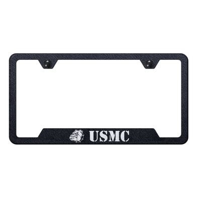 usmc-bulldog-head-cut-out-frame-laser-etched-rugged-black-44624-corvette-store-online