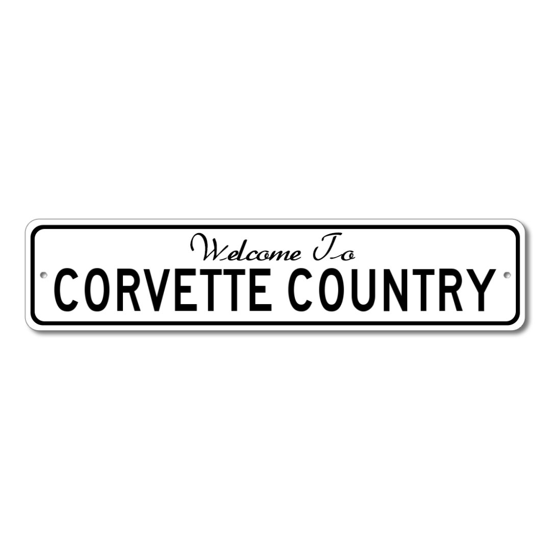 Welcome to Corvette Country Aluminum Sign