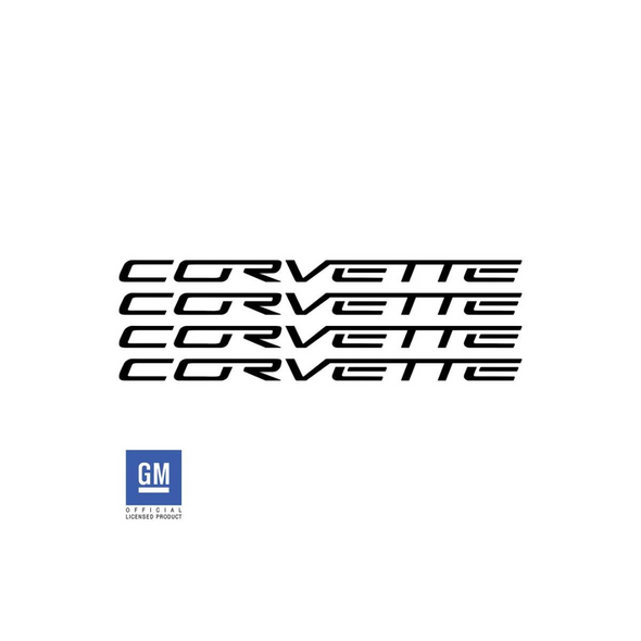 C6/C7 Corvette Wheel Lettering Kit - Corvette Script for 4 Wheels