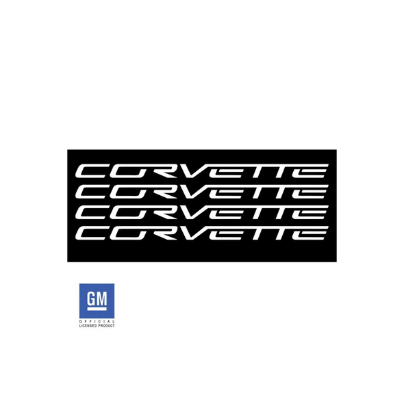 C6/C7 Corvette Wheel Lettering Kit - Corvette Script for 4 Wheels