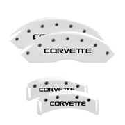 C4 Corvette Script, White - C4 Corvette MGP Brake Caliper Covers