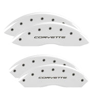 C5 Corvette Script, White - C5 Corvette MGP Brake Caliper Covers