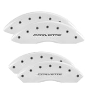 C7 Corvette Script, White - C7 Corvette Stingray MGP Brake Caliper Covers