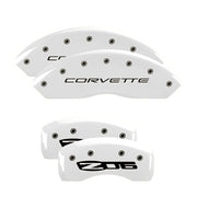 C5 Corvette Script Front / Z06 Rear, White - C5 Corvette MGP Brake Caliper Covers