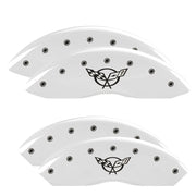 C5 Cross Flags Emblem, White - C5 Corvette MGP Brake Caliper Covers