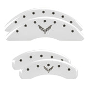 C7 Cross Flags Emblem, White - C7 Corvette Stingray MGP Brake Caliper Covers