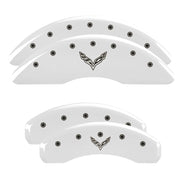 C7 Cross Flags Emblem, White - C7 Corvette Grand Sport MGP Brake Caliper Covers