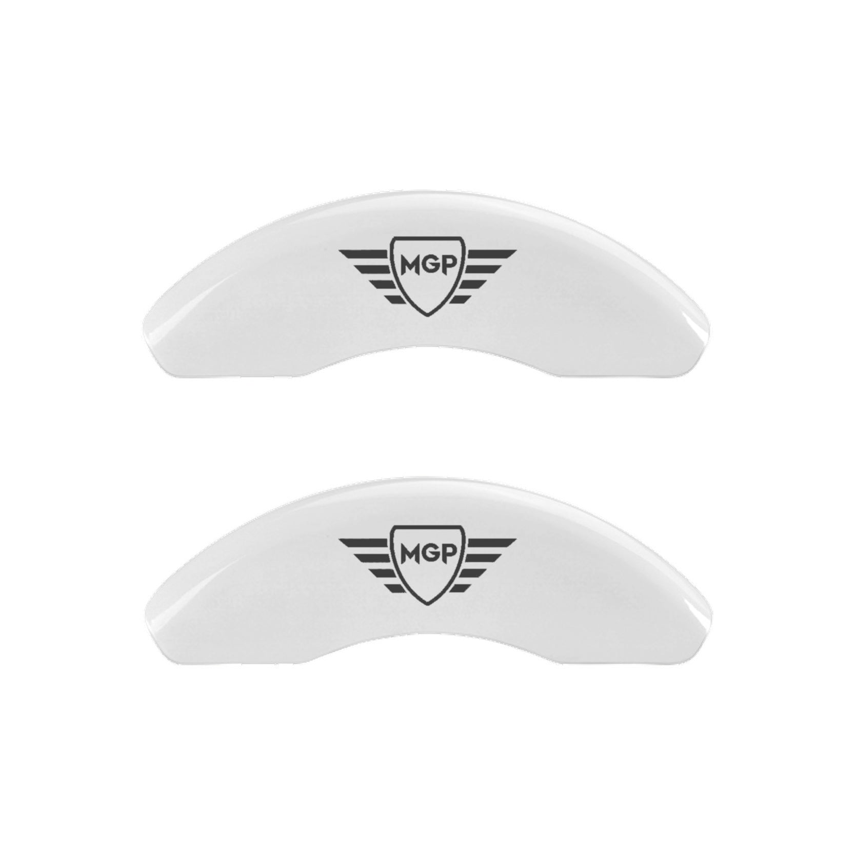 MGP Shield Engraved, White - C8 Corvette 6-Piece MGP Brake Caliper Covers
