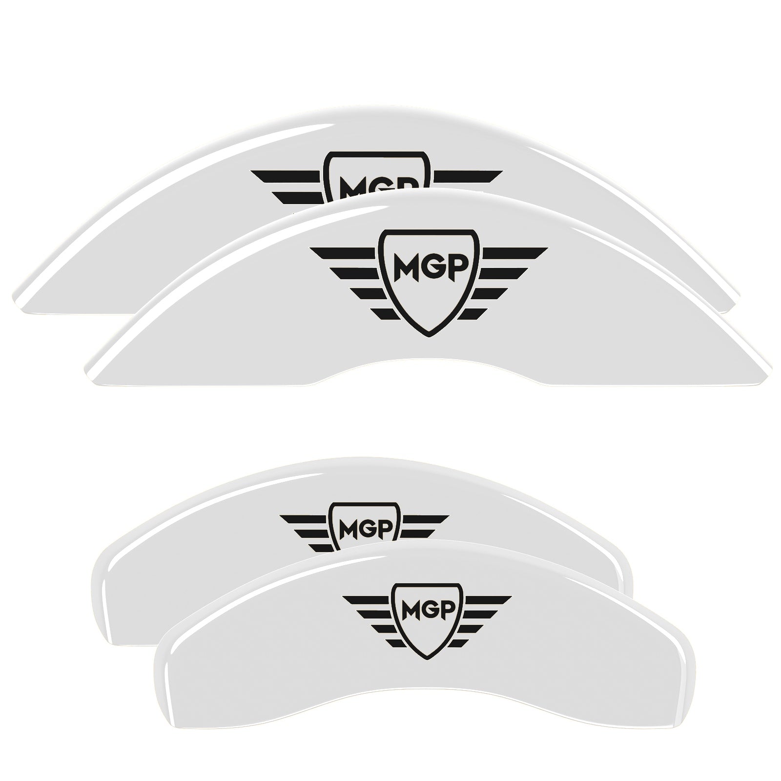 MGP Shield — Engraved, White - C5 Corvette MGP Brake Caliper Covers