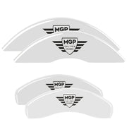 MGP Shield — Engraved, White - C6 Corvette Base MGP Brake Caliper Covers