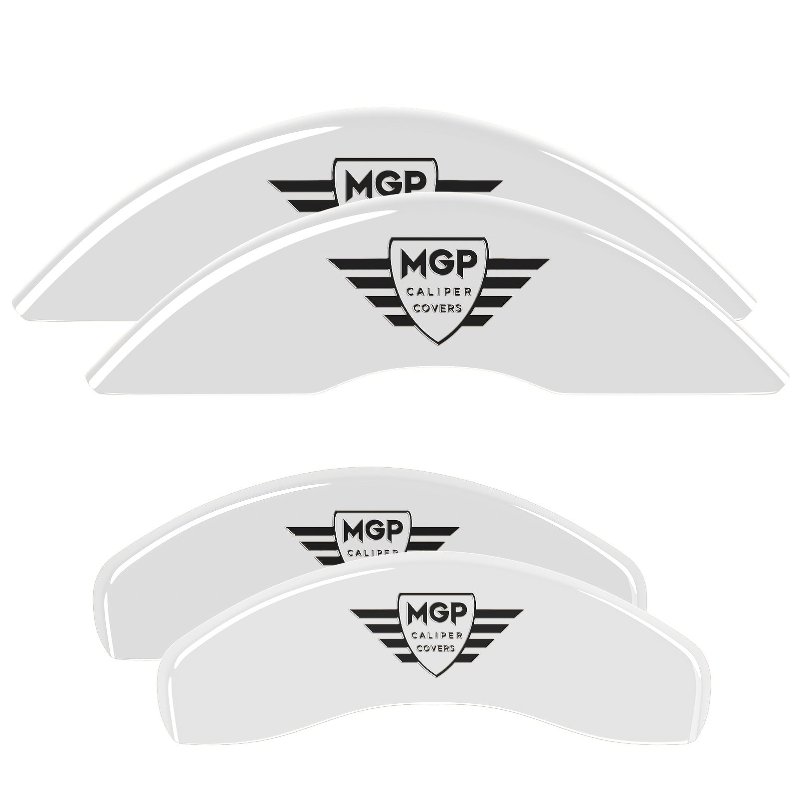 MGP Shield — Engraved, White - C6 Corvette Base MGP Brake Caliper Covers