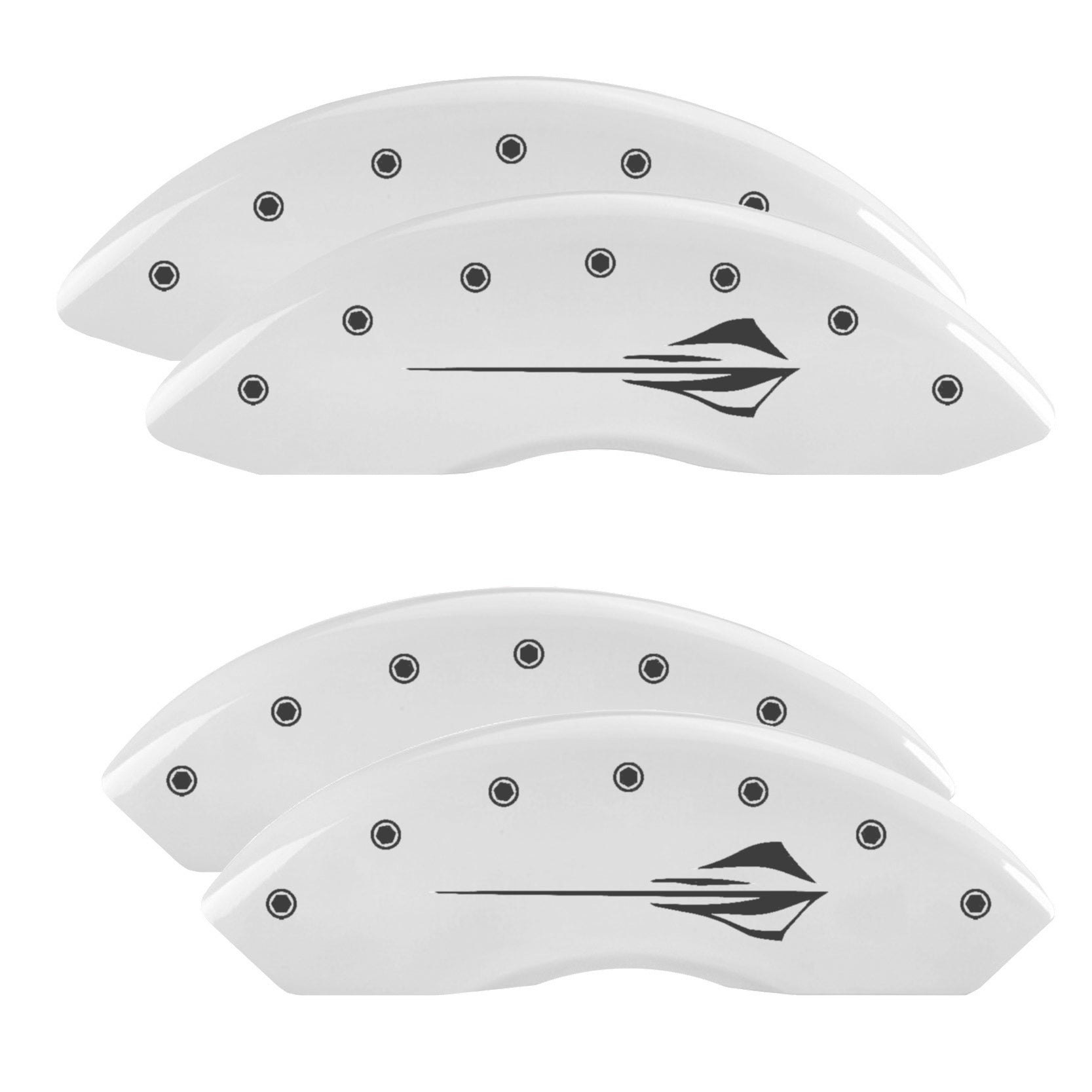 Stingray Emblem C8, White - C8 Corvette 6-Piece MGP Brake Caliper Covers