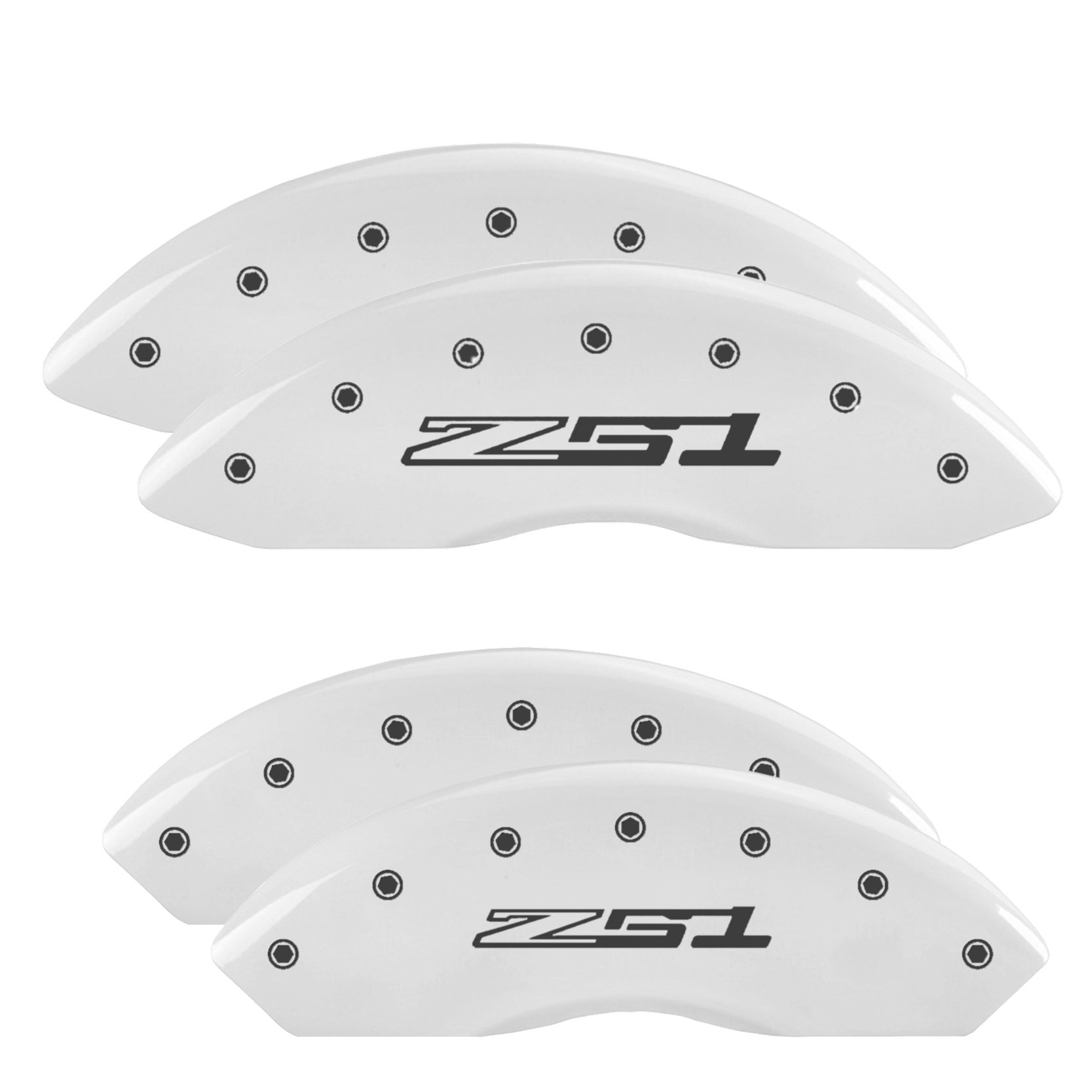 Z51 Wordmark 2015 Style 2, White - C8 Corvette 6-Piece MGP Brake Caliper Covers