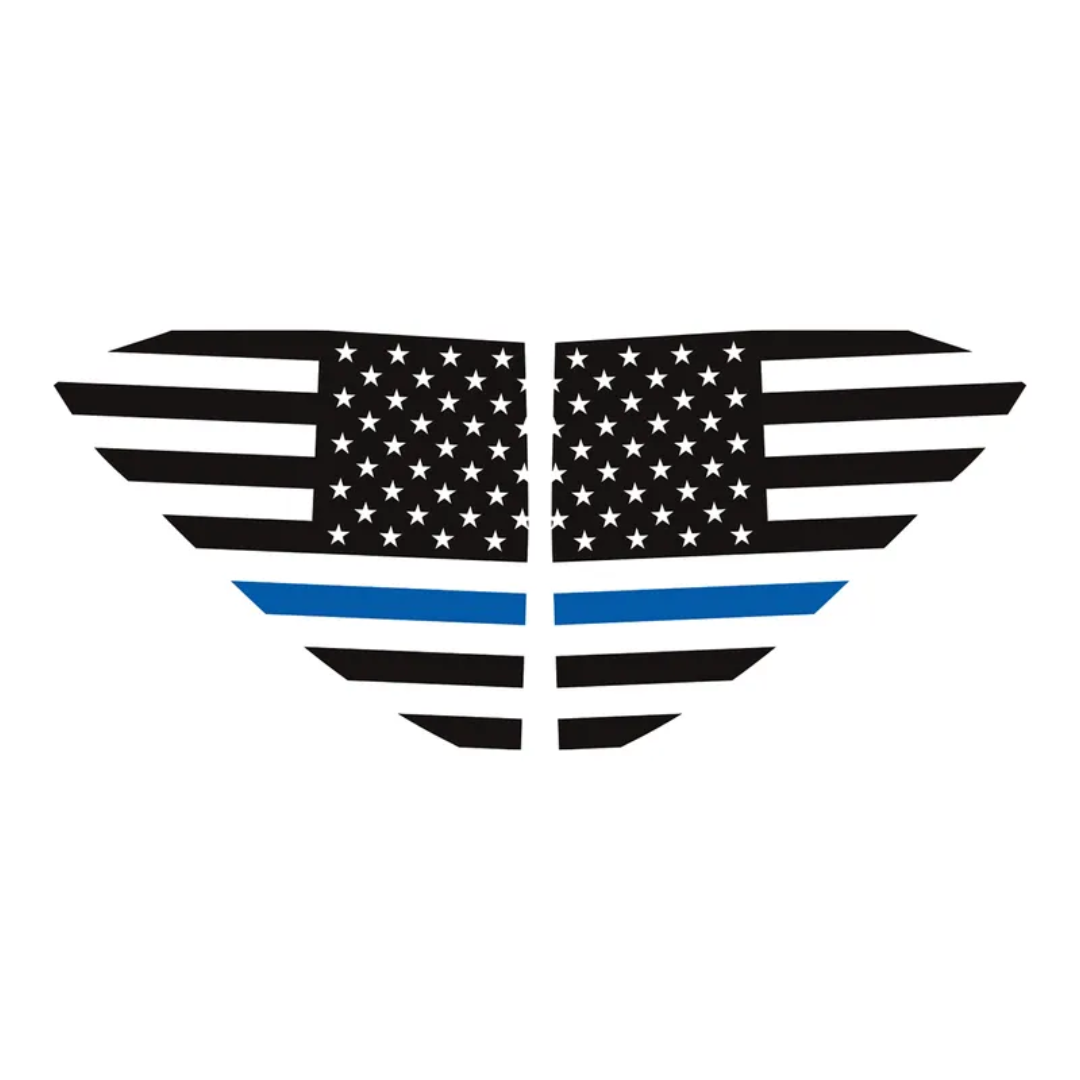 C8 Corvette US Flag Window Decal - CA