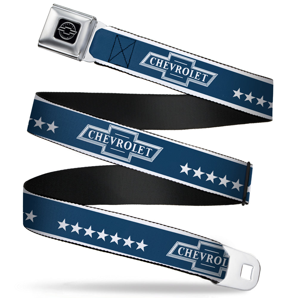 Chevy Bowtie Blue w/ White Stars Seatbelt Belt
