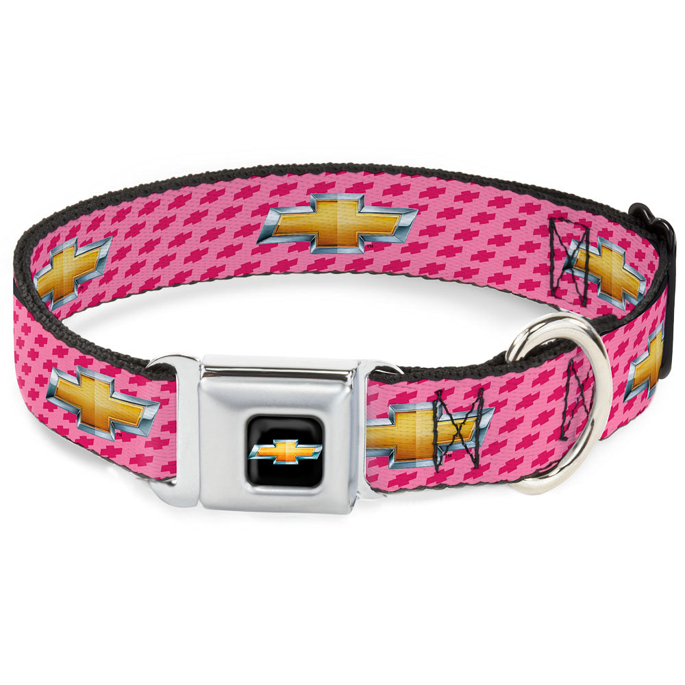 Chevy Bowtie Pink Seatbelt Buckle Collar