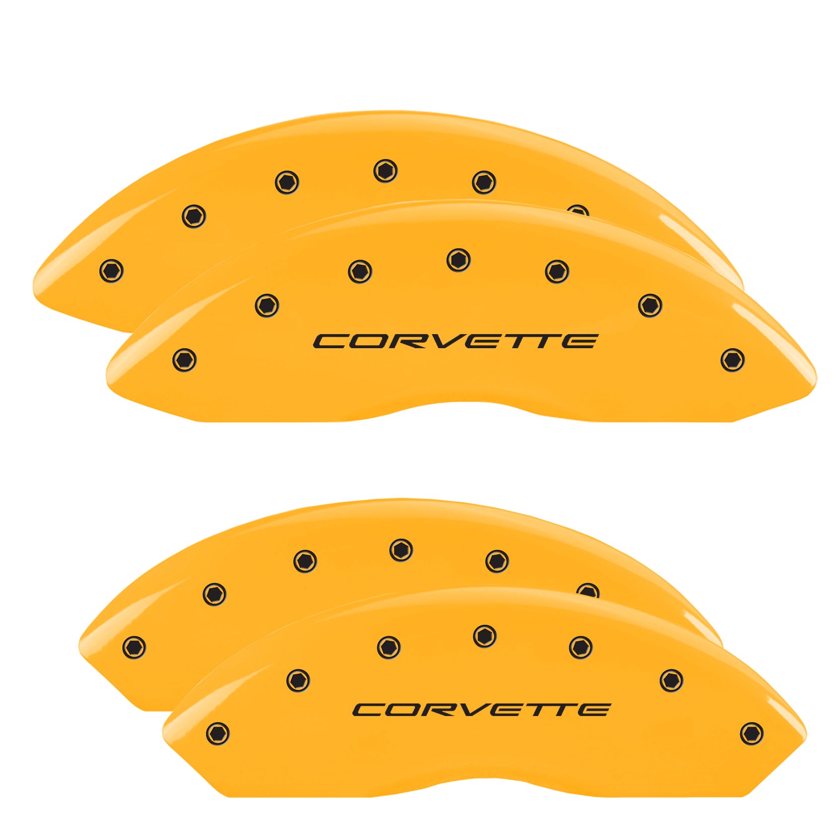 C5 Corvette Script, Yellow - C5 Corvette MGP Brake Caliper Covers