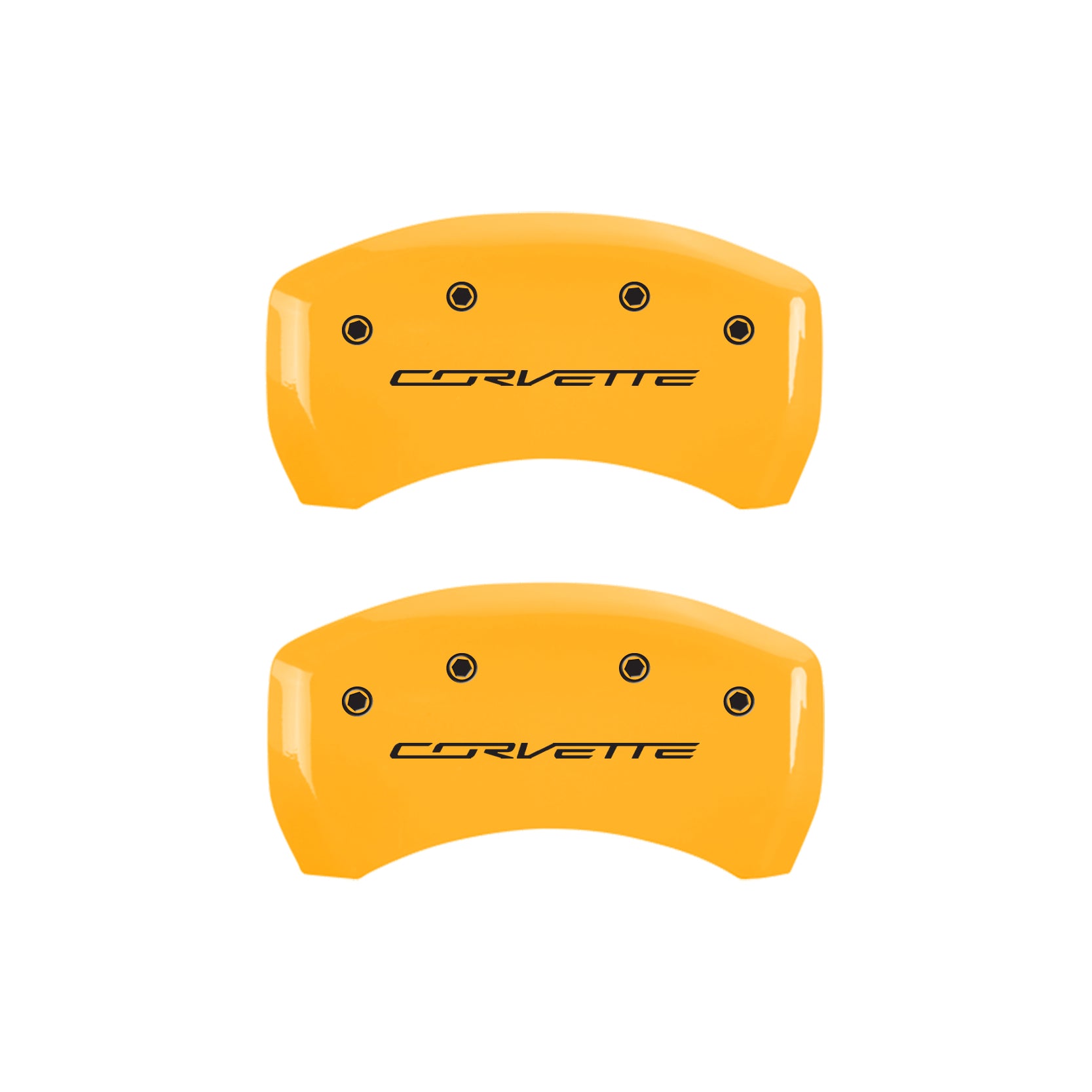 C7 Corvette Script, Yellow - C7 Corvette Stingray MGP Brake Caliper Covers
