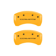 C7 Corvette Script, Yellow - C7 Corvette Grand Sport MGP Brake Caliper Covers