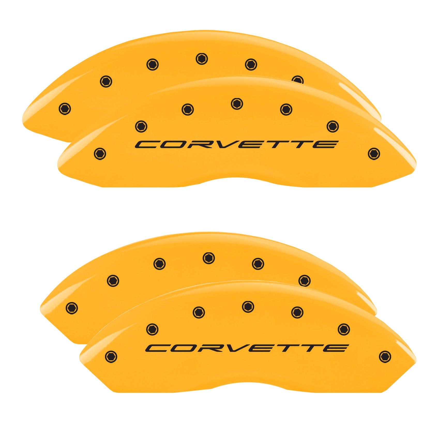 Corvette C8 Logo, Yellow - C8 Corvette 6-Piece MGP Brake Caliper Covers