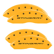 STINGRAY Wordmark C8, Yellow - C8 Corvette 4-Piece MGP Brake Caliper Covers