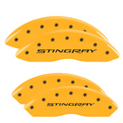 C7 Stingray Script, Yellow - C7 Corvette Stingray MGP Brake Caliper Covers