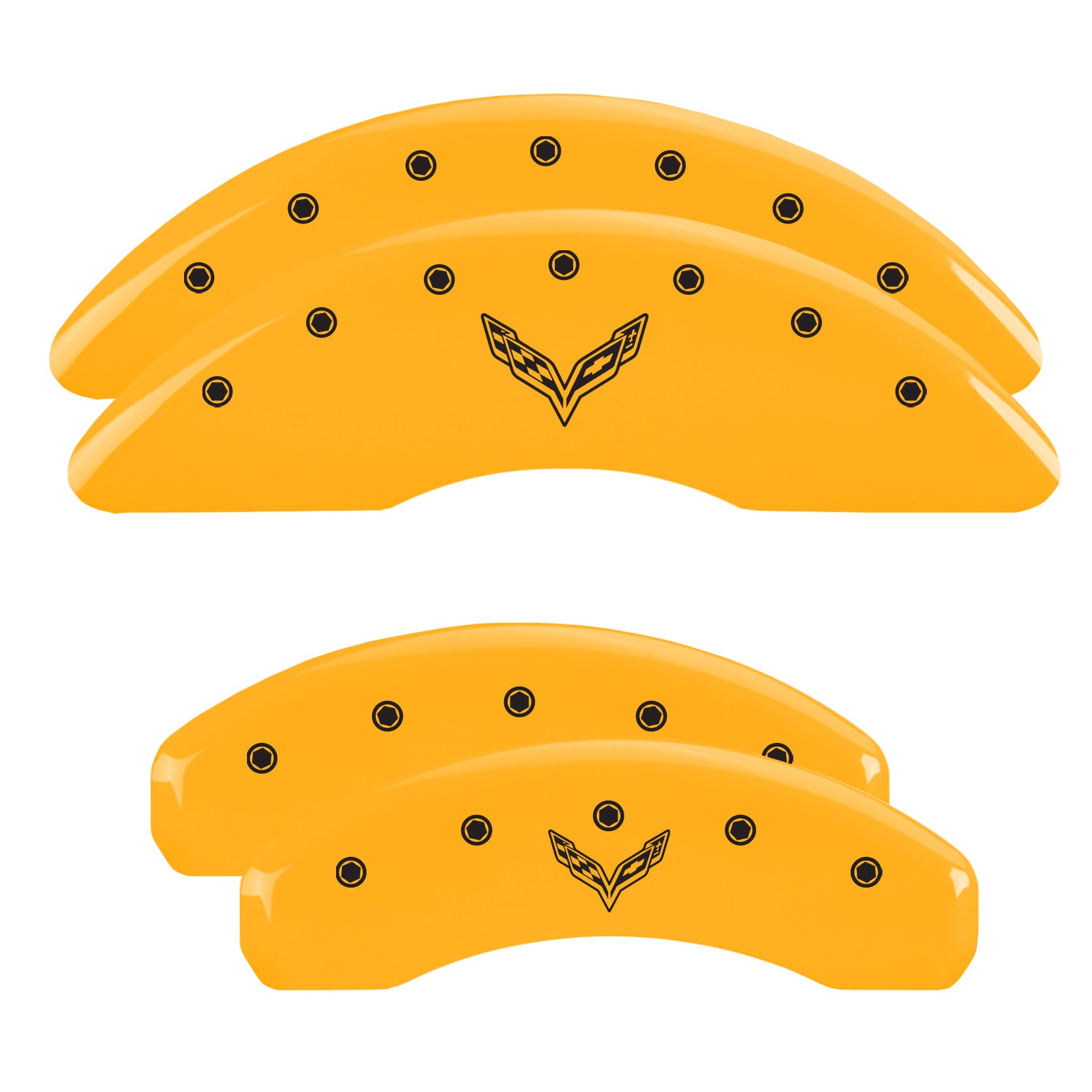 C7 Cross Flags Emblem, Yellow - C7 Corvette Stingray MGP Brake Caliper Covers