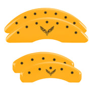 C7 Cross Flags Emblem, Yellow - C7 Corvette Grand Sport MGP Brake Caliper Covers