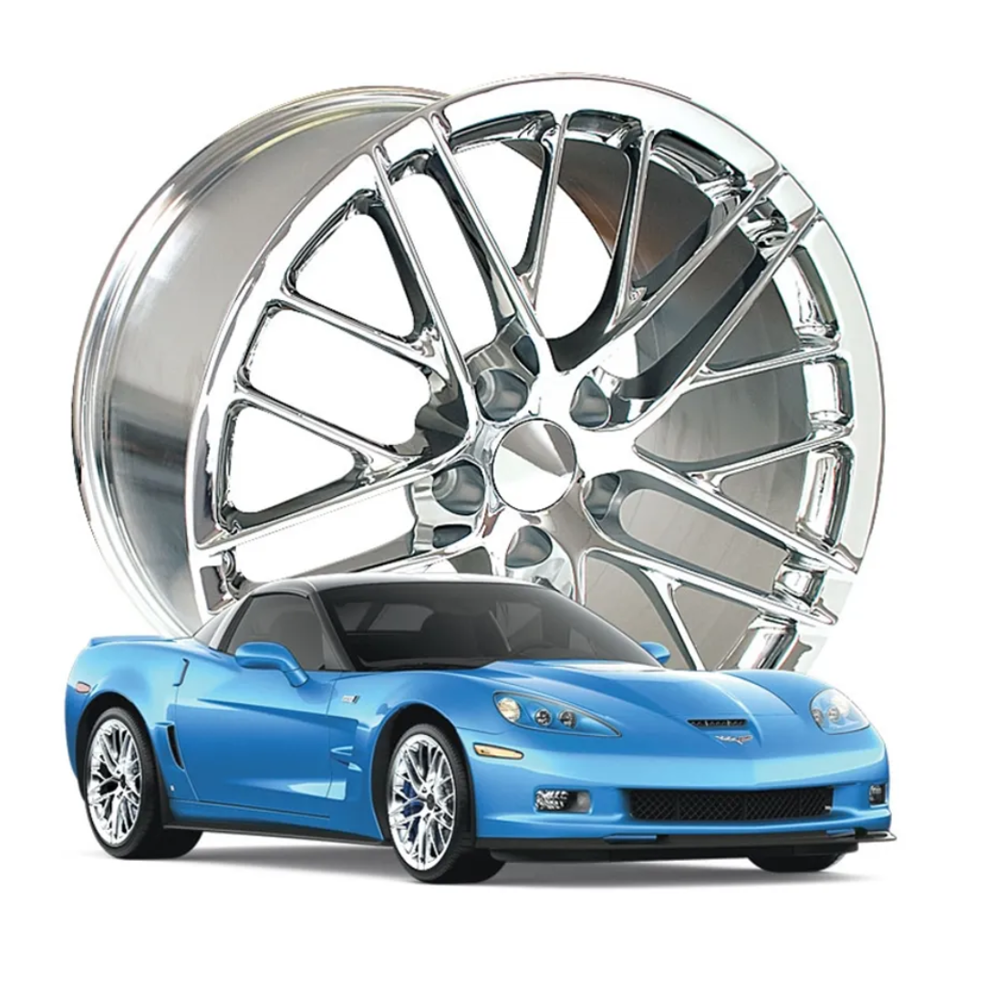 C6 2005-2013 Corvette ZR1 Style Corvette Wheels Set - Chrome 18x8.5/19x10 - CA